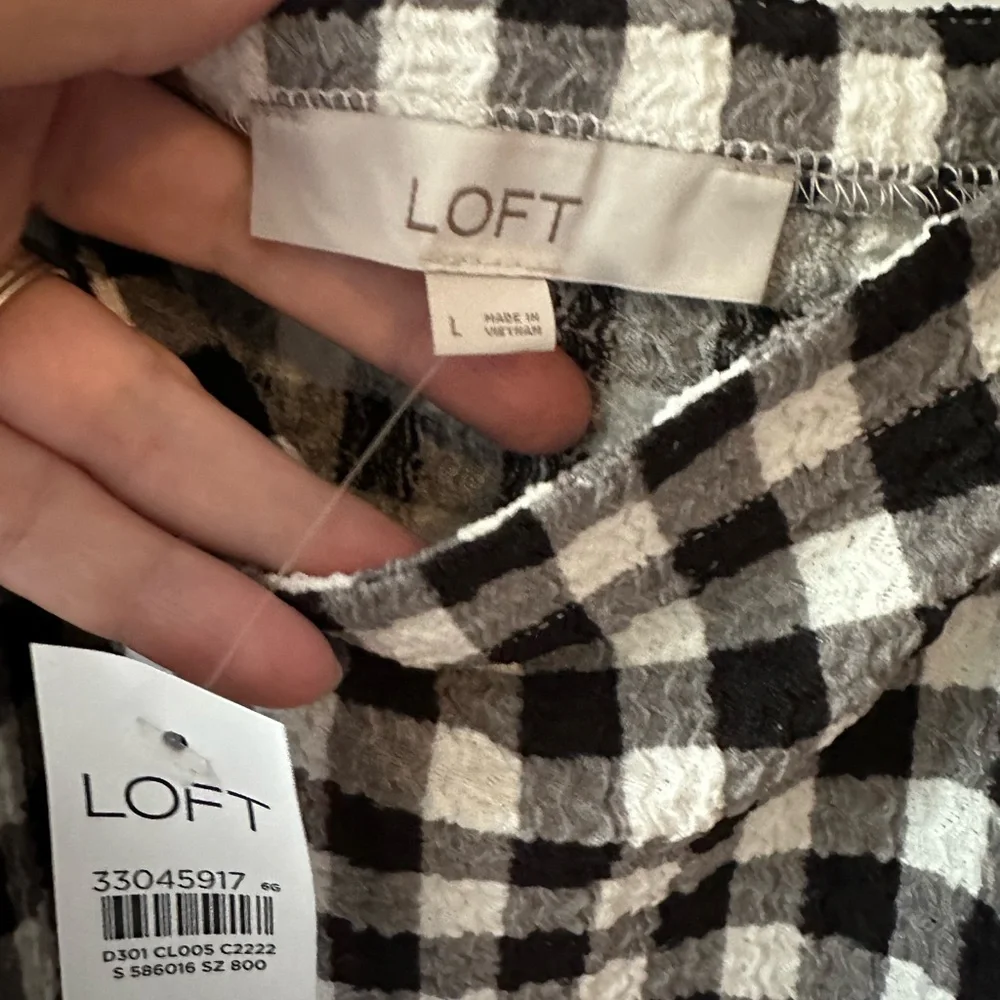 Loft gingham front tie top